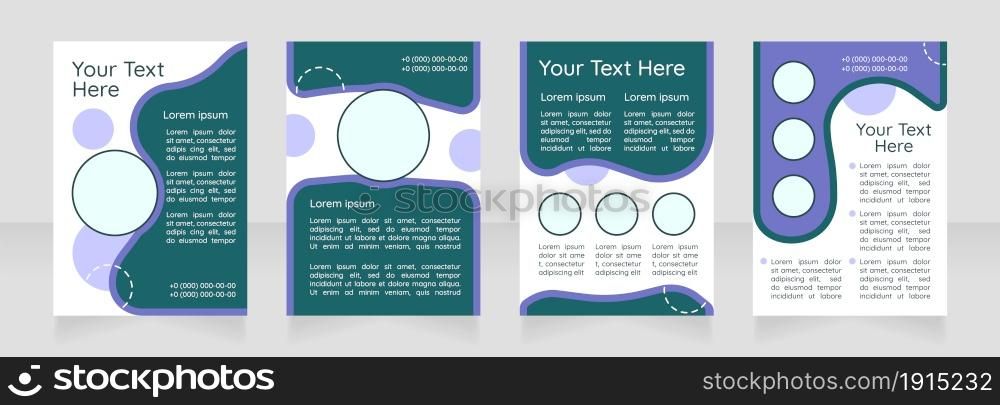 Ecommerce blank brochure layout design. Selling products online. Vertical poster template set with empty copy space for text. Premade corporate reports collection. Editable flyer paper pages. Ecommerce blank brochure layout design
