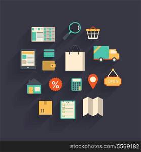 Ecommerce elements in the form of cloud creative concept isolated vector illustration