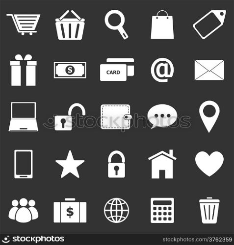 Ecommerce icons on black background, stock vector