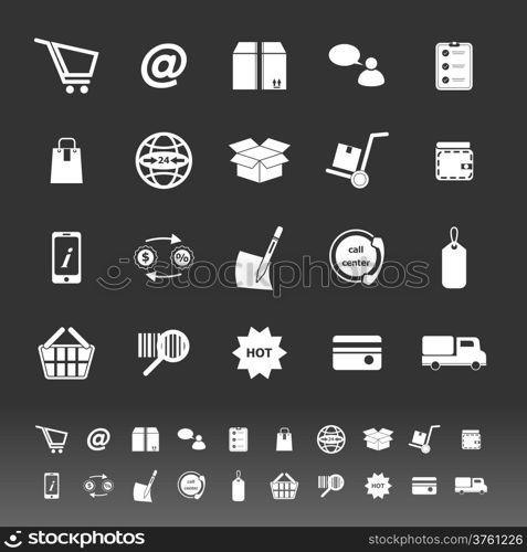Ecommerce icons on gray background, stock vector