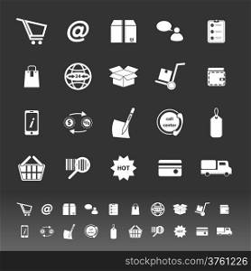 Ecommerce icons on gray background, stock vector