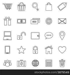 Ecommerce line icons on white background, stock vector