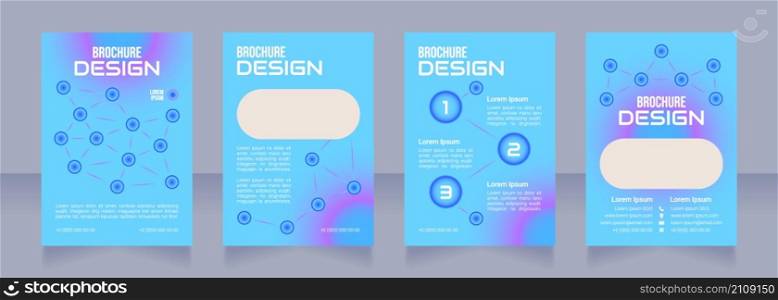 Ecommerce management blank brochure design. Template set with copy space for text. Premade corporate reports collection. Editable 4 paper pages. Bebas Neue, Audiowide, Roboto Light fonts used. Ecommerce management blank brochure design