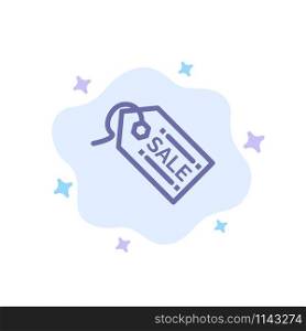 Ecommerce, Shopping, Tag, Sale Blue Icon on Abstract Cloud Background
