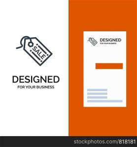 Ecommerce, Shopping, Tag, Sale Grey Logo Design and Business Card Template