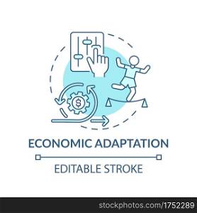 Economic adaptation concept icon. Changes in behavior of economic climate idea thin line illustration. Environmental of economy. Vector isolated outline RGB color drawing. Editable stroke. Economic adaptation concept icon