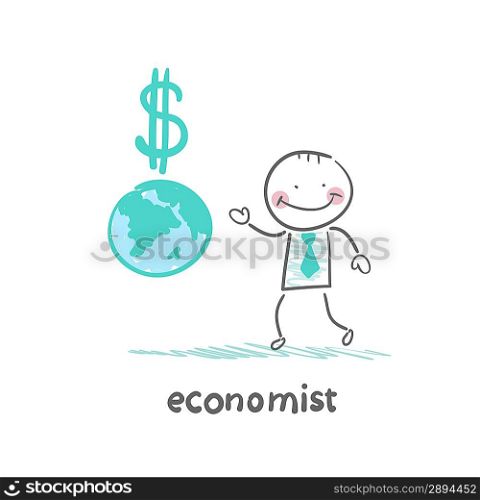 economist is close to the planet and the dollar sign
