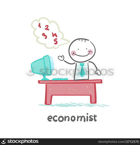 economist sitting at work