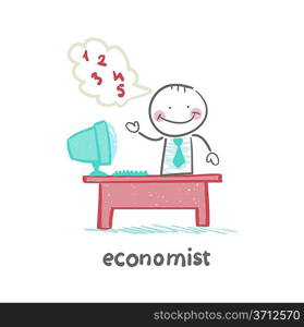 economist sitting at work