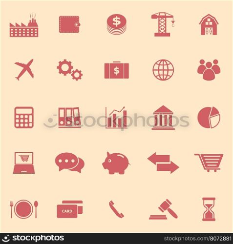 Economy color icons on yellow background, stock vector
