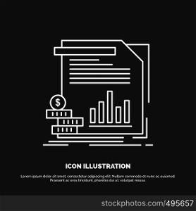 economy, finance, money, information, reports Icon. Line vector symbol for UI and UX, website or mobile application. Vector EPS10 Abstract Template background