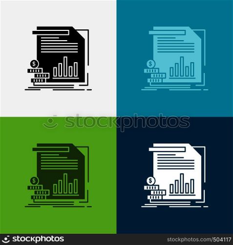 economy, finance, money, information, reports Icon Over Various Background. glyph style design, designed for web and app. Eps 10 vector illustration. Vector EPS10 Abstract Template background