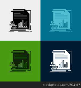 economy, finance, money, information, reports Icon Over Various Background. glyph style design, designed for web and app. Eps 10 vector illustration. Vector EPS10 Abstract Template background