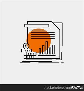 economy, finance, money, information, reports Line Icon. Vector EPS10 Abstract Template background