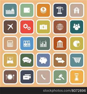 Economy flat icon on orange background, stock vector