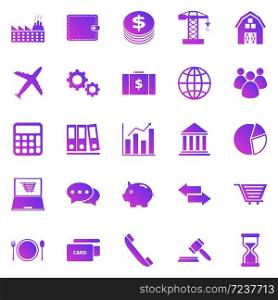 Economy gradient icons on white background, stock vector