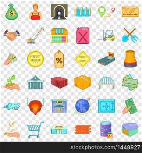 Economy icons set. Cartoon style of 36 economy vector icons for web for any design. Economy icons set, cartoon style