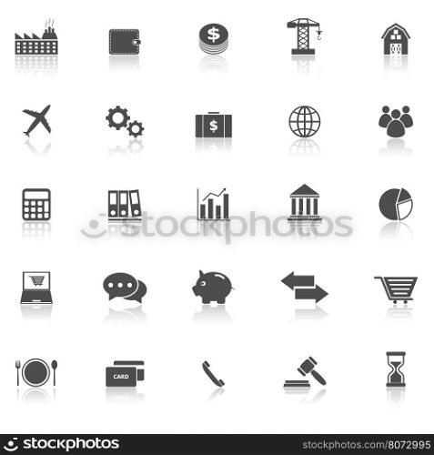 Economy icons with reflect on white background, stock vector