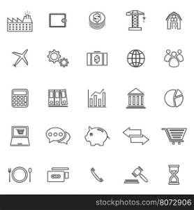 Economy line icons on white background, stock vector