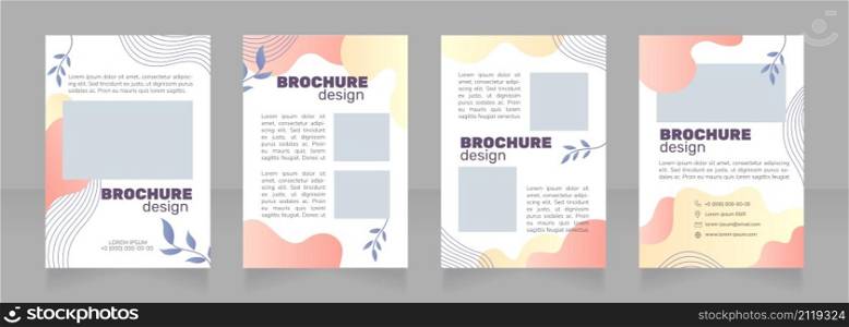 Ecotherapy treatment blank brochure design. Template set with copy space for text. Premade corporate reports collection. Editable 4 paper pages. Rubik Black Regular, Nunito Light fonts used. Ecotherapy treatment blank brochure design