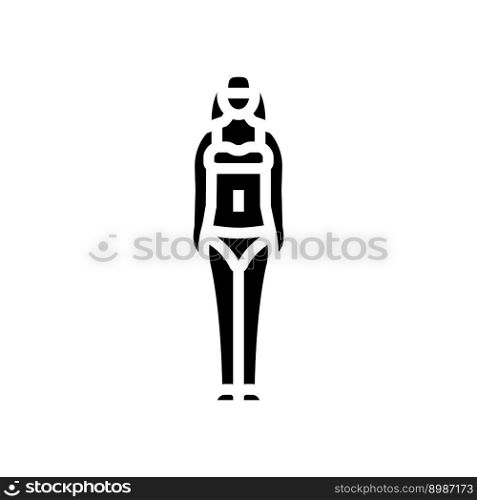 ectomorph female body type glyph icon vector. ectomorph female body type sign. isolated symbol illustration. ectomorph female body type glyph icon vector illustration