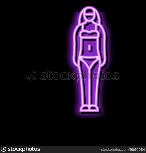 ectomorph female body type neon light sign vector. ectomorph female ...