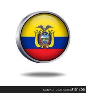 Ecuador flag button Royalty Free Vector Image