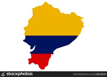 Ecuador flag map.Vector illustration EPS10. Ecuador flag map. Vector illustration