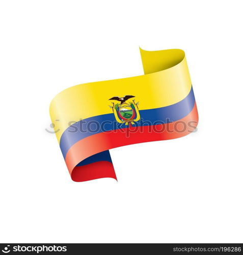 Ecuador national flag, vector illustration on a white background. Ecuador flag, vector illustration on a white background