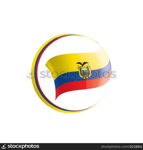 Ecuador national flag, vector illustration on a white background. Ecuador flag, vector illustration on a white background