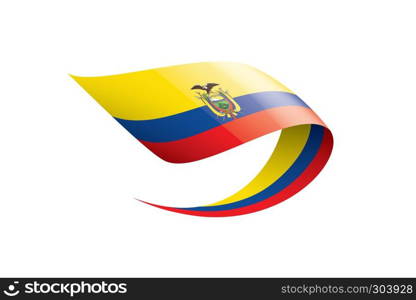 Ecuador national flag, vector illustration on a white background. Ecuador flag, vector illustration on a white background