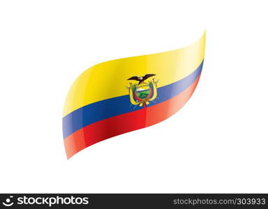 Ecuador national flag, vector illustration on a white background. Ecuador flag, vector illustration on a white background