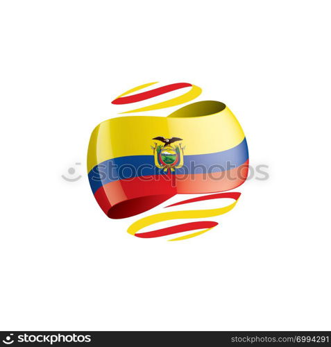 Ecuador national flag, vector illustration on a white background. Ecuador flag, vector illustration on a white background