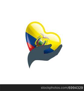 Ecuador national flag, vector illustration on a white background. Ecuador flag, vector illustration on a white background