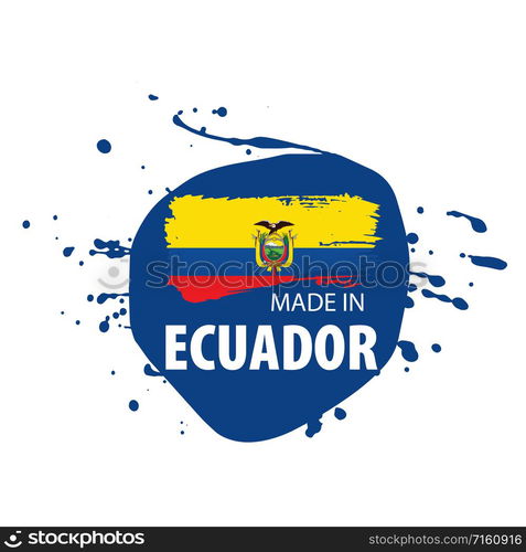 Ecuador national flag, vector illustration on a white background. Ecuador flag, vector illustration on a white background