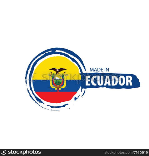 Ecuador national flag, vector illustration on a white background. Ecuador flag, vector illustration on a white background