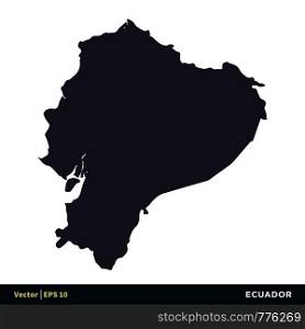 Ecuador - South America Countries Map Icon Vector Logo Template Illustration Design. Vector EPS 10.