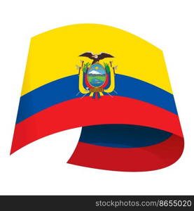 Ecuador tricolor icon cartoon vector. Travel culture. National day. Ecuador tricolor icon cartoon vector. Travel culture