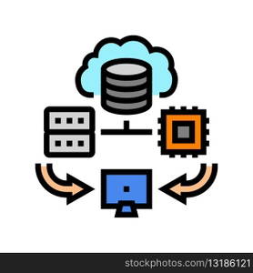 edge computing node data center color icon vector. edge computing node data center sign. isolated symbol illustration. edge computing node data center color icon vector illustration