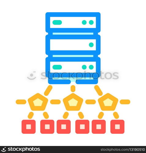 edge computing node data center color icon vector. edge computing node data center sign. isolated symbol illustration. edge computing node data center color icon vector illustration