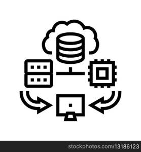 edge computing node data center line icon vector. edge computing node data center sign. isolated contour symbol black illustration. edge computing node data center line icon vector illustration