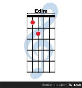 Edim guitar chord icon. Basic guitar chord vector illustration symbol design