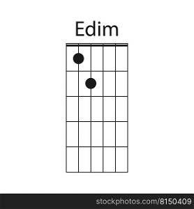 Edim guitar chord icon vector illustration design
