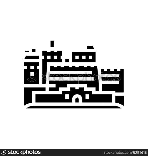edinburgh castle glyph icon vector. edinburgh castle sign. isolated symbol illustration. edinburgh castle glyph icon vector illustration