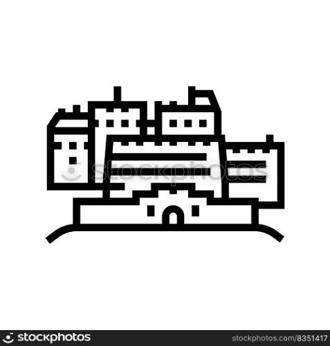 edinburgh castle line icon vector. edinburgh castle sign. isolated contour symbol black illustration. edinburgh castle line icon vector illustration