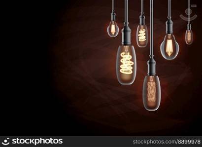 Edison Light Bulb. Vector Illustration.