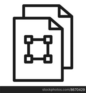 Edit document icon outline vector. Stroke tool. Scale digital. Edit document icon outline vector. Stroke tool