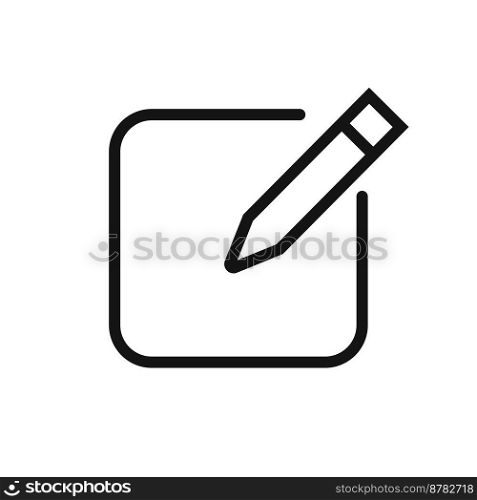 Edit line icon isolated on white background. Black flat thin icon on modern outline style. Linear symbol and editable stroke. Simple and pixel perfect stroke vector illustration.