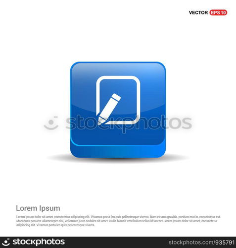 Edit, pencil icon - 3d Blue Button.