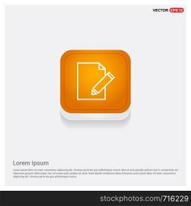 Edit, pencil icon Orange Abstract Web Button - Free vector icon